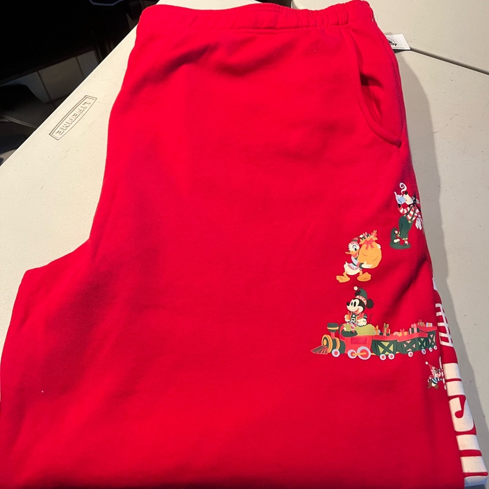 Walt Disney world Red Disney Sweatpants with Character Print